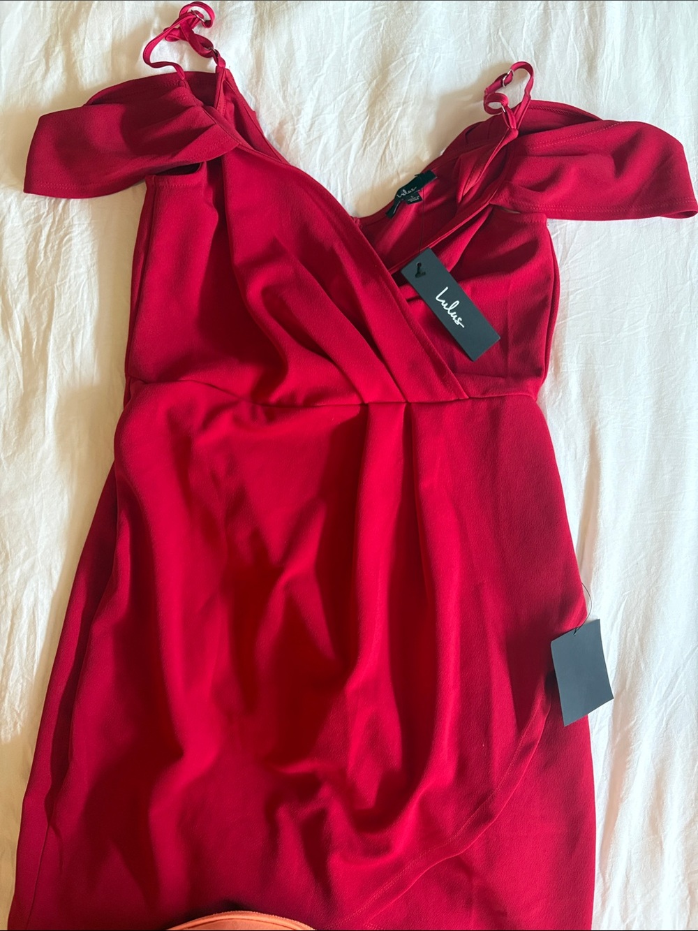 NWT size large Lulu's Red Shoulder V-Neck Women’s Dress